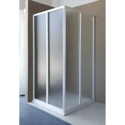 Box doccia angolo 4 ante scorrevole 78/89 cm bianco