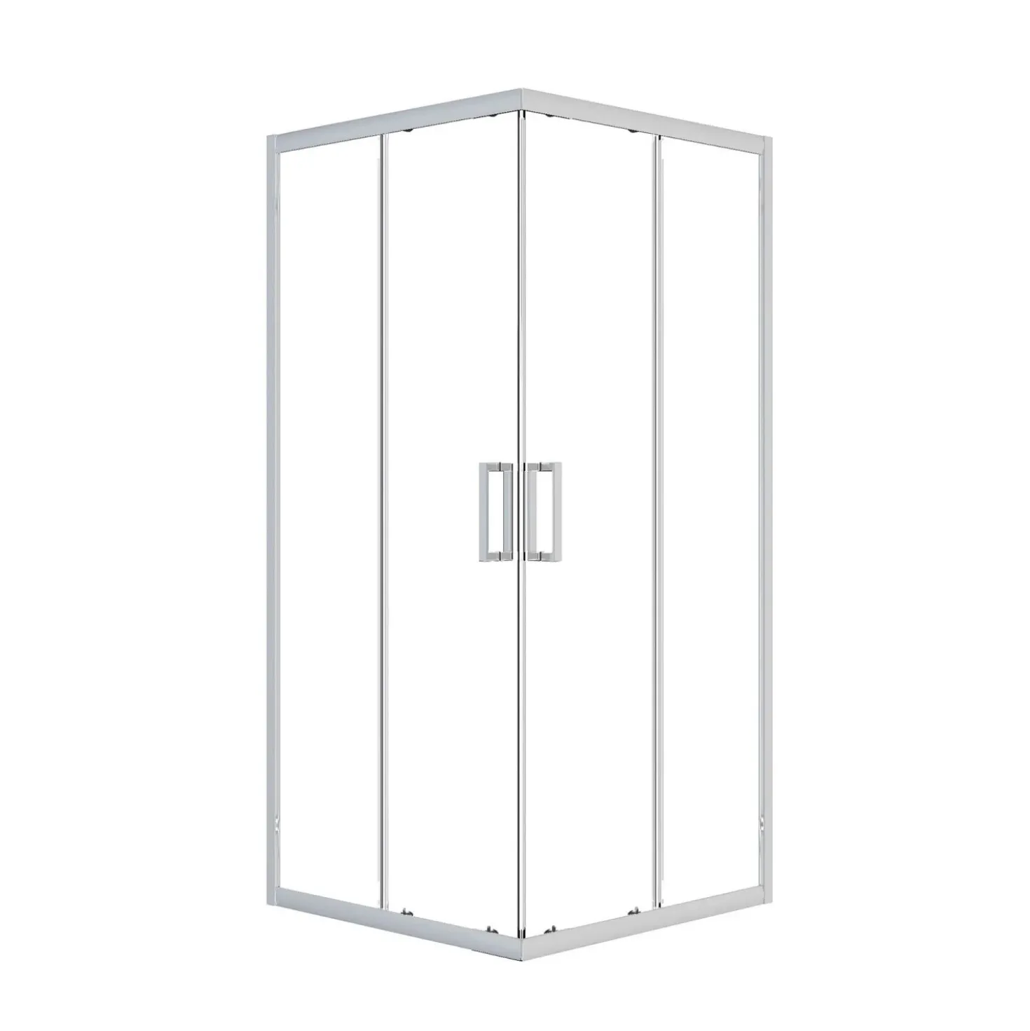 Box doccia quadrato Cobalt cromato in vetro