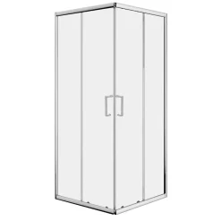 Box doccia quadrato in vetro 4 mm 79x80,5 cm cromato