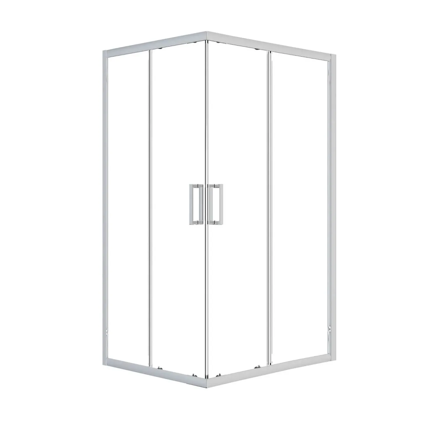 Box doccia rettangolare Cobalt cromato in vetro H 185 cm