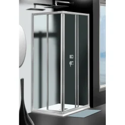 Box doccia Shark estensibile vetro trasparente 68-80x68-80 x H185 cm