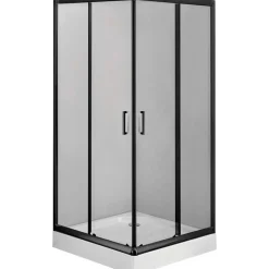 Cabina doccia Juraguá con piatto quadrato Caimito Idrostile 900x1850 mm nero
