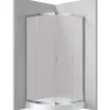 Cabina doccia Juraguá con piatto semicirc Caimito vetro op 900x160mm bianco