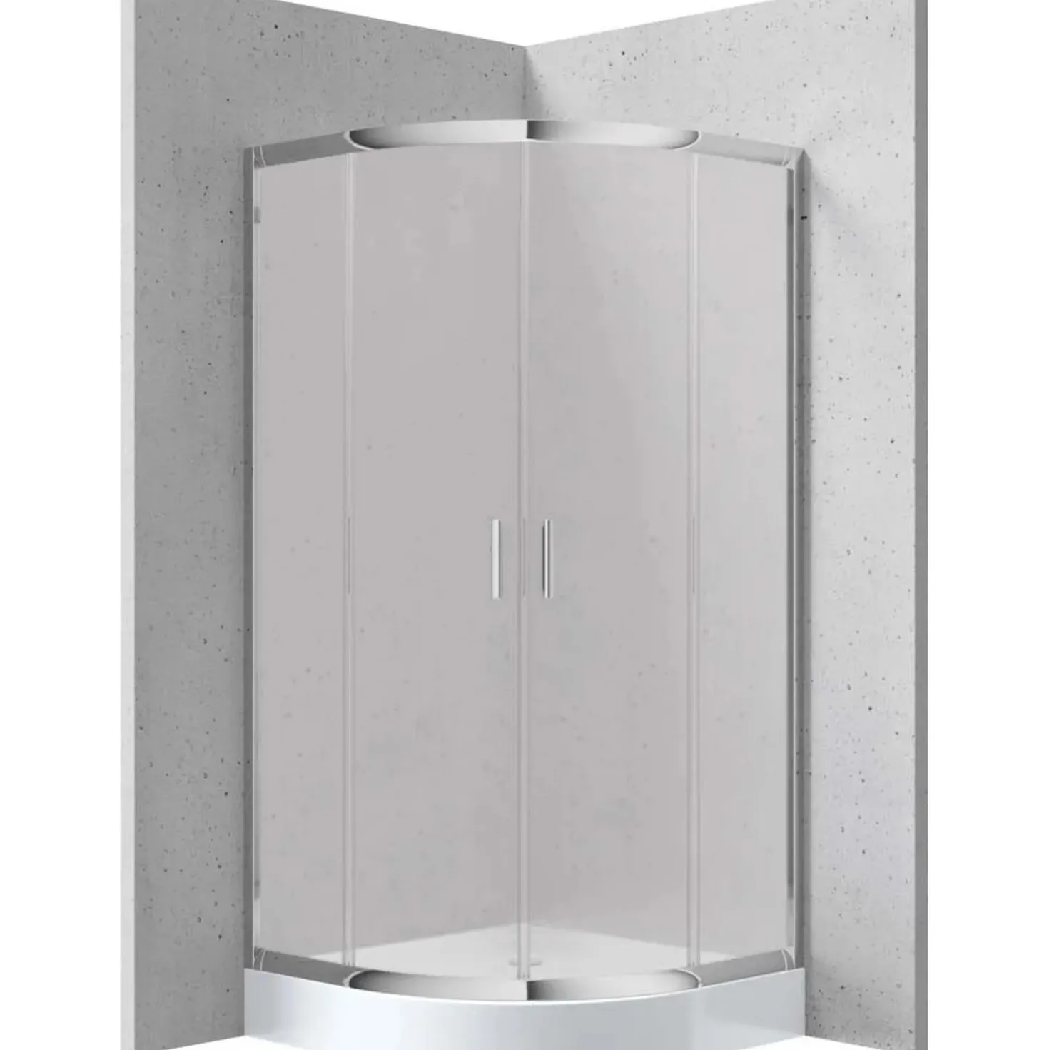 Cabina doccia Juraguá con piatto semicirc Caimito vetro op 900x160mm bianco