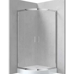Cabina doccia Juraguá con piatto semicircol Caimito Idrostile 800x1850 mm cromo