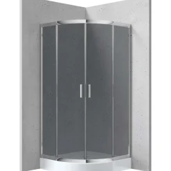 Cabina doccia Juraguá con piatto semicirc Caimito vetro op 900x1850 mm cromo