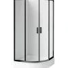 Cabina doccia Juraguá con piatto semicircol Caimito Idrostile 800x1850 mm nero