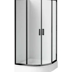 Cabina doccia Juraguá con piatto semicircol Caimito Idrostile 800x1850 mm nero
