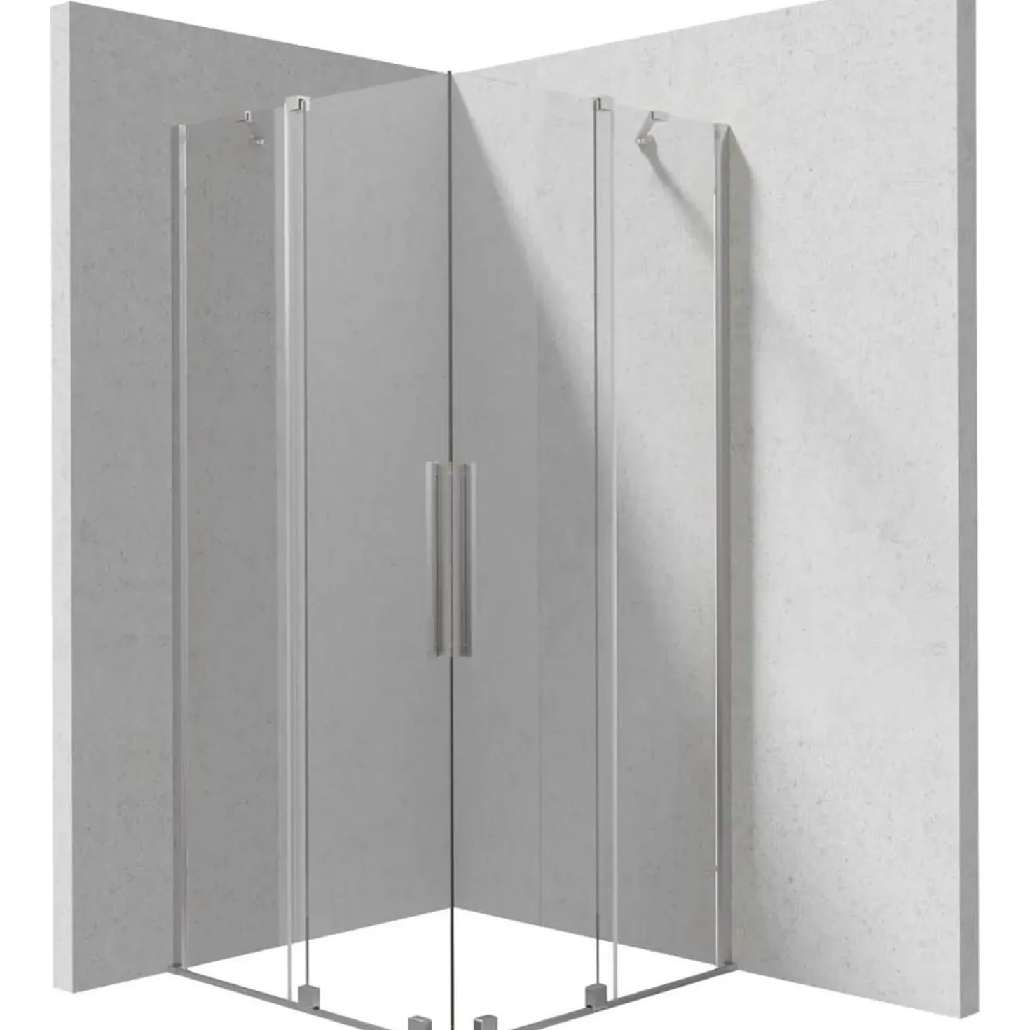 Cabina doccia quadrata Cabaiguán Idrostile 900x1950 mm acciaio spazzolato