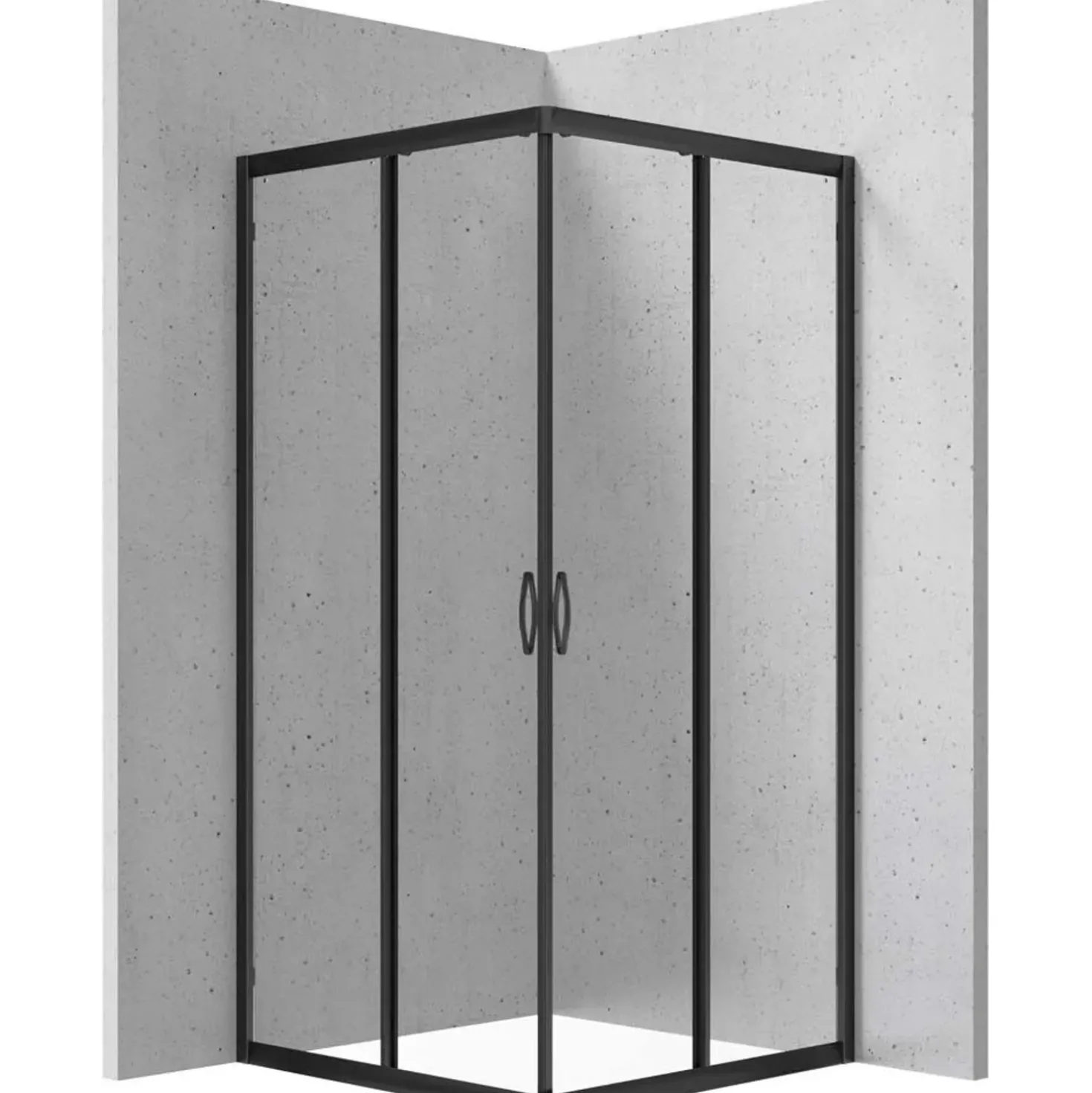 Cabina doccia quadrata Caimito Idrostile 800x1850 mm nero