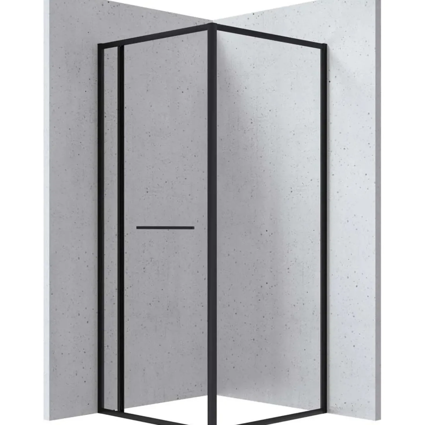 Cabina doccia quadrata Placetas Idrostile Punk vetro trasp 800x2000 mm nero