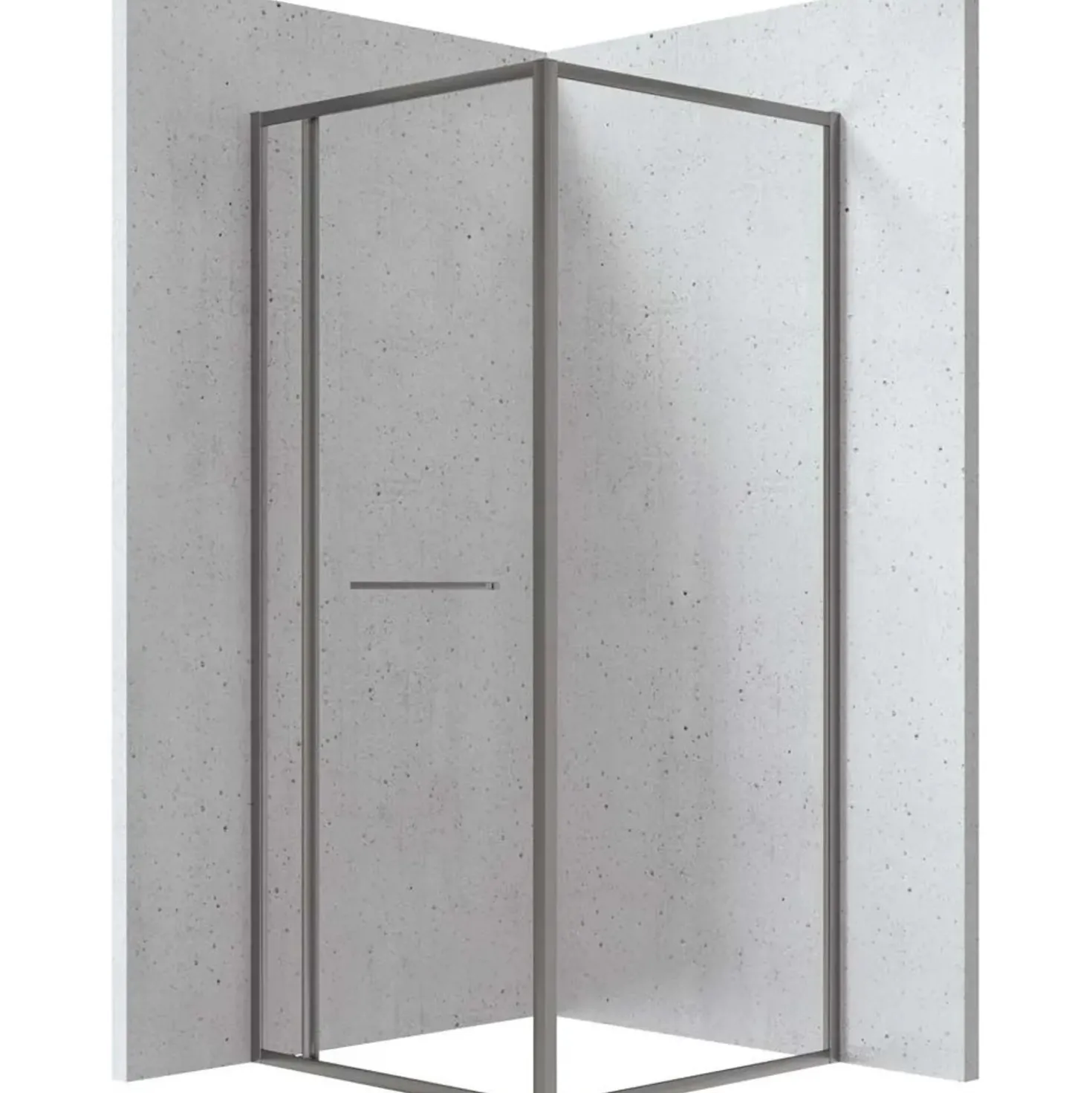 Cabina doccia quadrata Placetas Idrostile vetro trasparente 900x2000 mm titanio