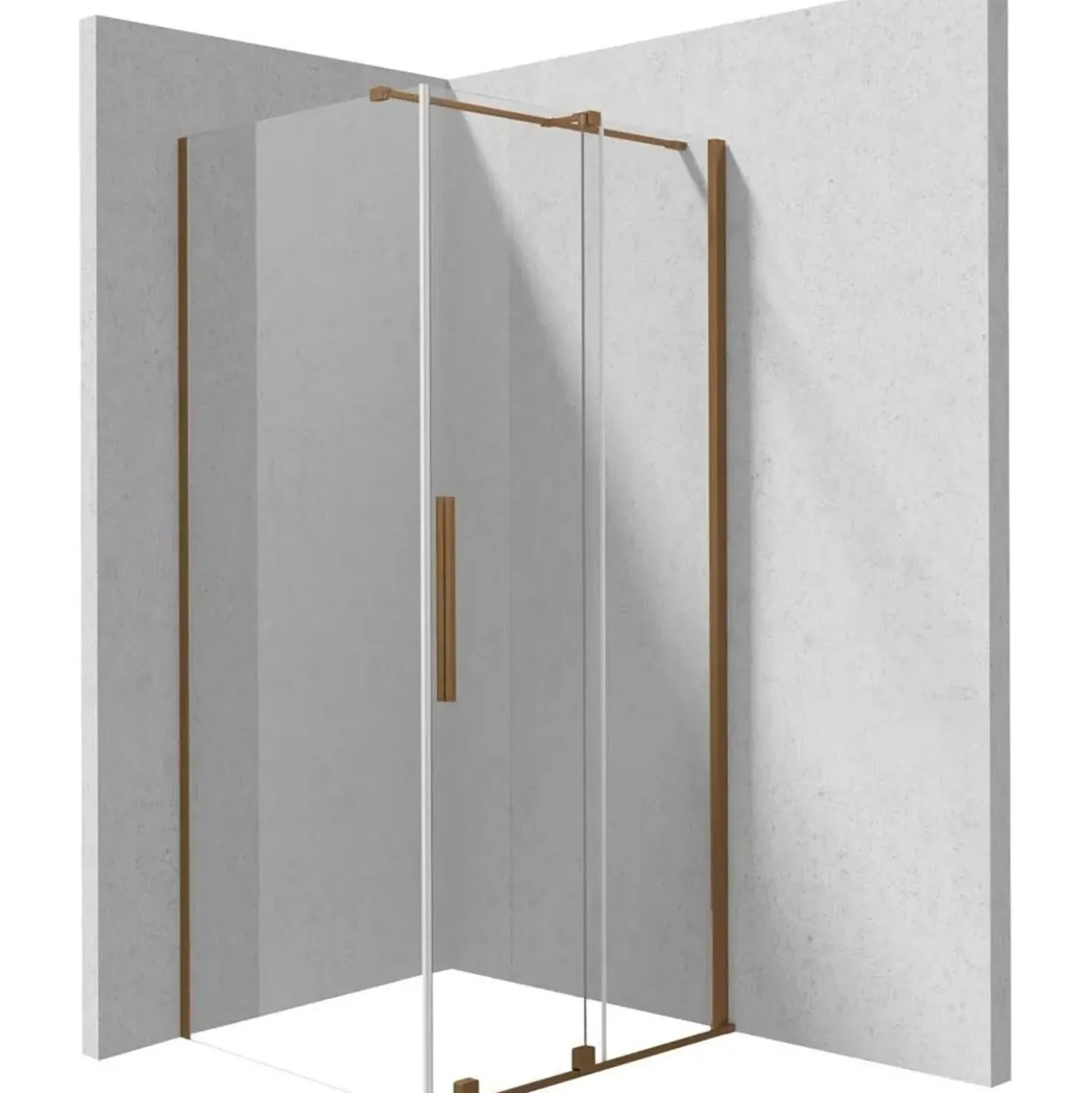 Cabina doccia rettangolare Cabaiguán Idrostile 1200x1950 mm bronzo spazzolato