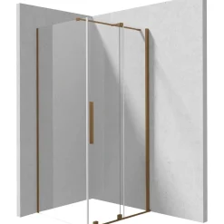 Cabina doccia rettangolare Cabaiguán Idrostile 1000x1950 mm bronzo spazzolato