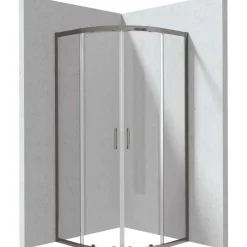 Cabina doccia semicircolare Zulueta Idrostile 800x1950 mm titanio
