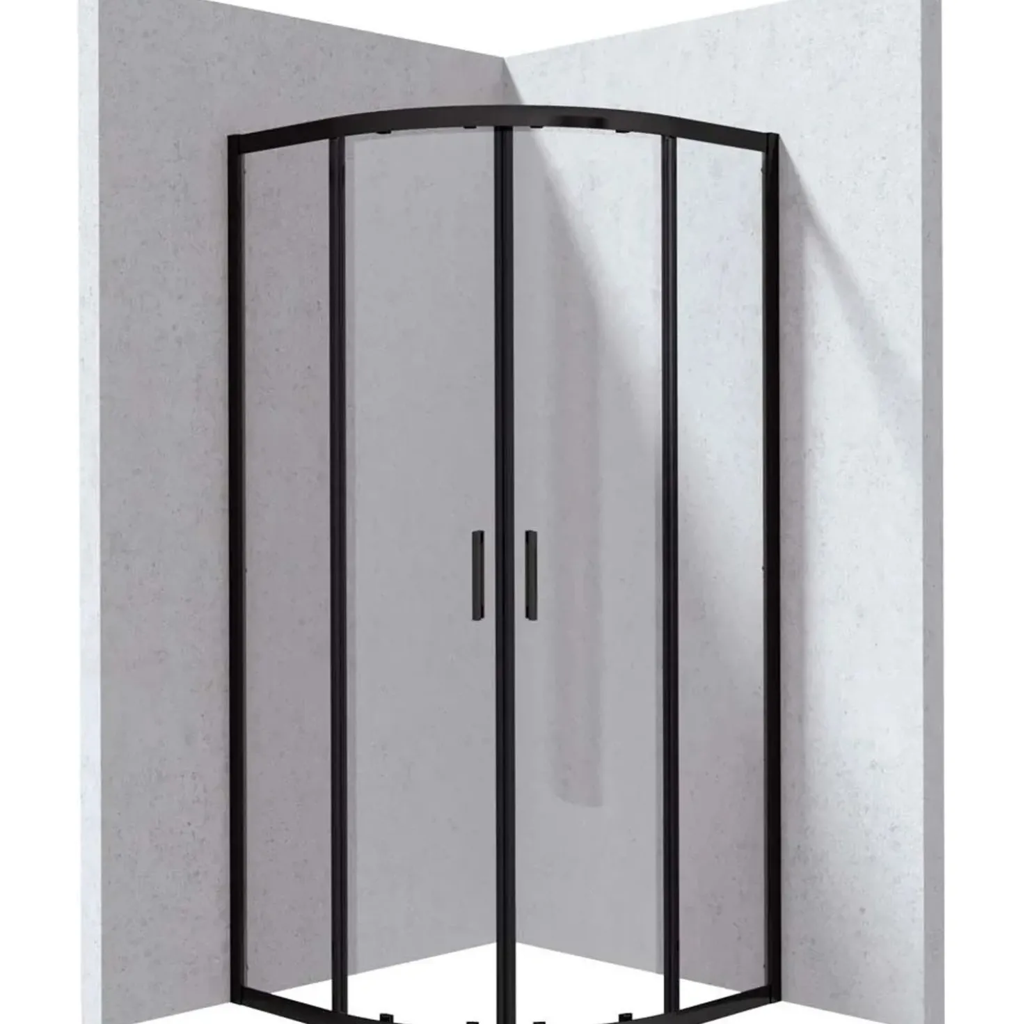 Cabina doccia semicircolare Zulueta Idrostile 900x1950 mm nero