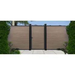 Cancello in WPC effetto legno Teck per pannello 90x180 cm legno
