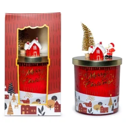 Candela decorativa Natale rosso H 17 cm
