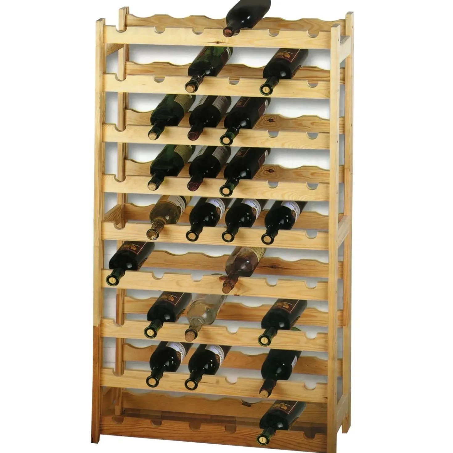 Cantinetta in legno da 54 bottiglie 63x27x120 cm