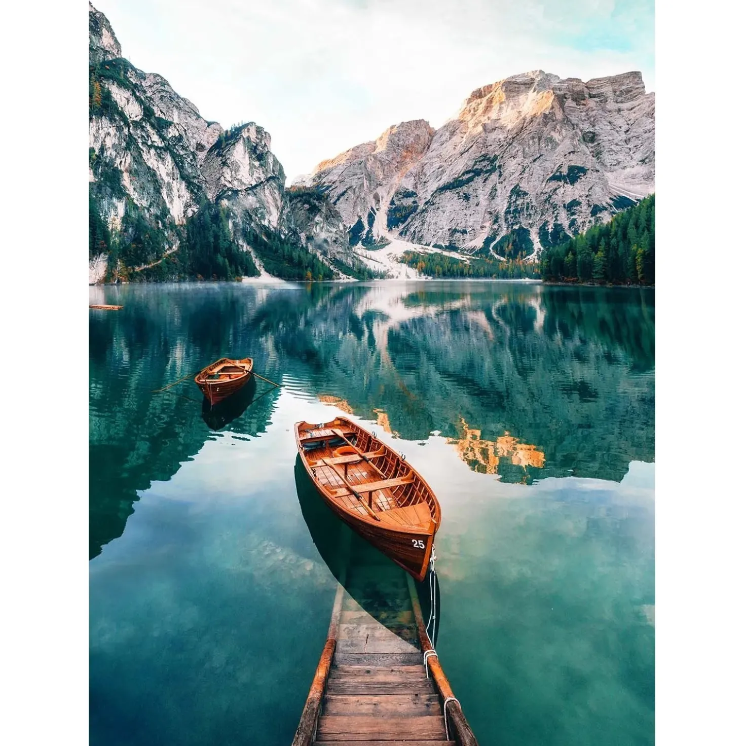 Canvas stampato immagine Tyrol Boat 60x80 cm
