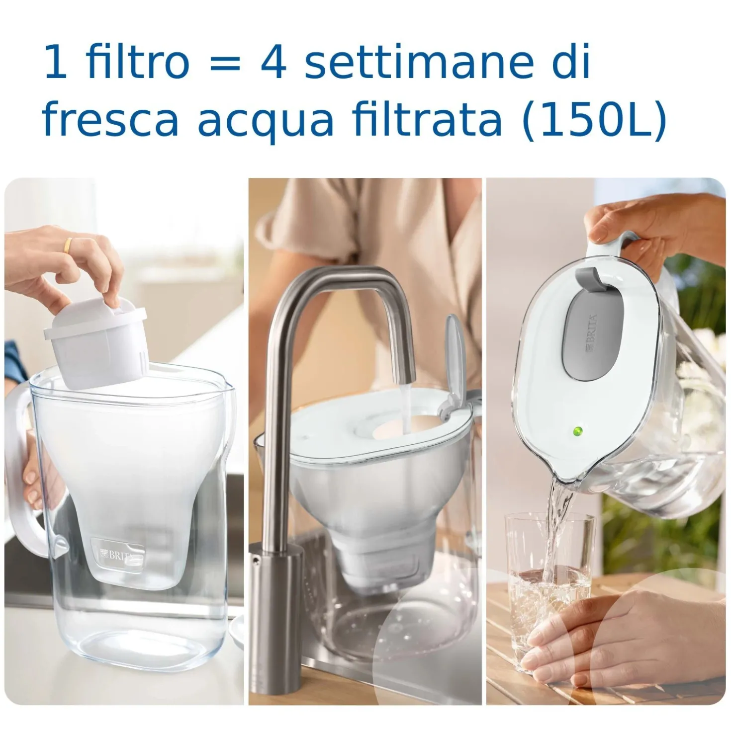 Caraffa filtrante per acqua Brita Style Grey 2,4 l con 1 filtro incluso