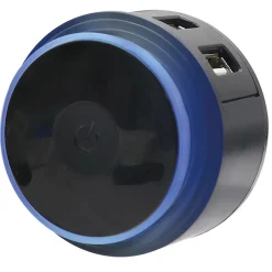 Caricabatterie universale da rete con 3 Usb e luce led notturna nero