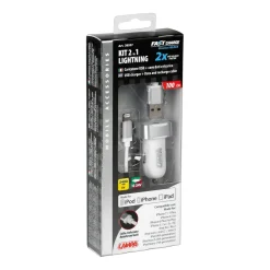 Caricatore Usb+Cavo dati e ricarica dispositivi Apple presa 8-pin Lightning