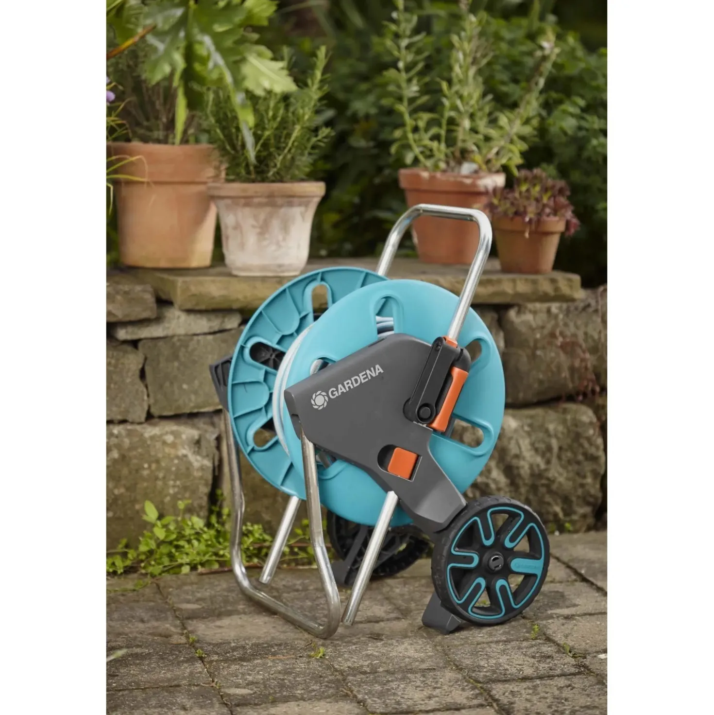 Carrello avvolgitubo Gardena CleverRoll M 38x43x67cm tubo 25 m lancia e raccordi