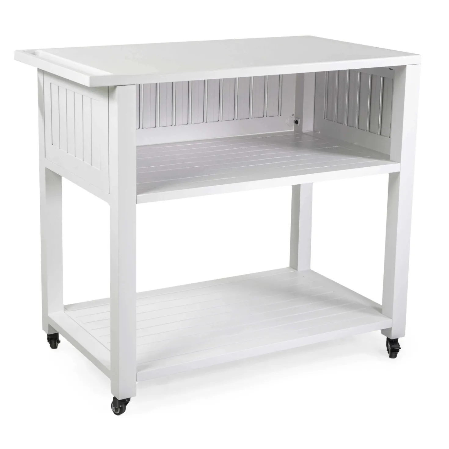 Carrello da esterno in alluminio bianco 102x54,5 cm H 90 cm