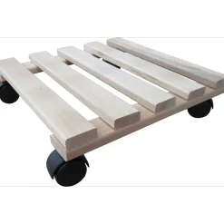 Carrello per piante liscio quadrato in faggio naturale Ø 30x30 cm