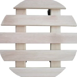 Carrello per piante rigato tondo in faggio naturale Ø 30x30 cm