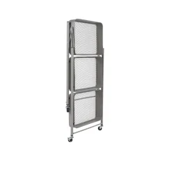 Carrello pieghevole in metallo con 3 cestelli e ruote 45x29 cm H 77 cm