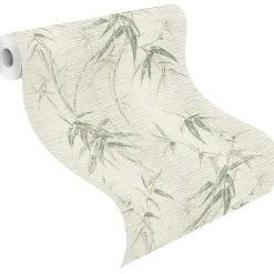 Carta da parati TNT Rasch bambù crema e verde 10,05x0,53 m