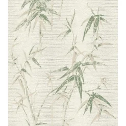 Carta da parati TNT Rasch bambù crema e verde 10,05x0,53 m