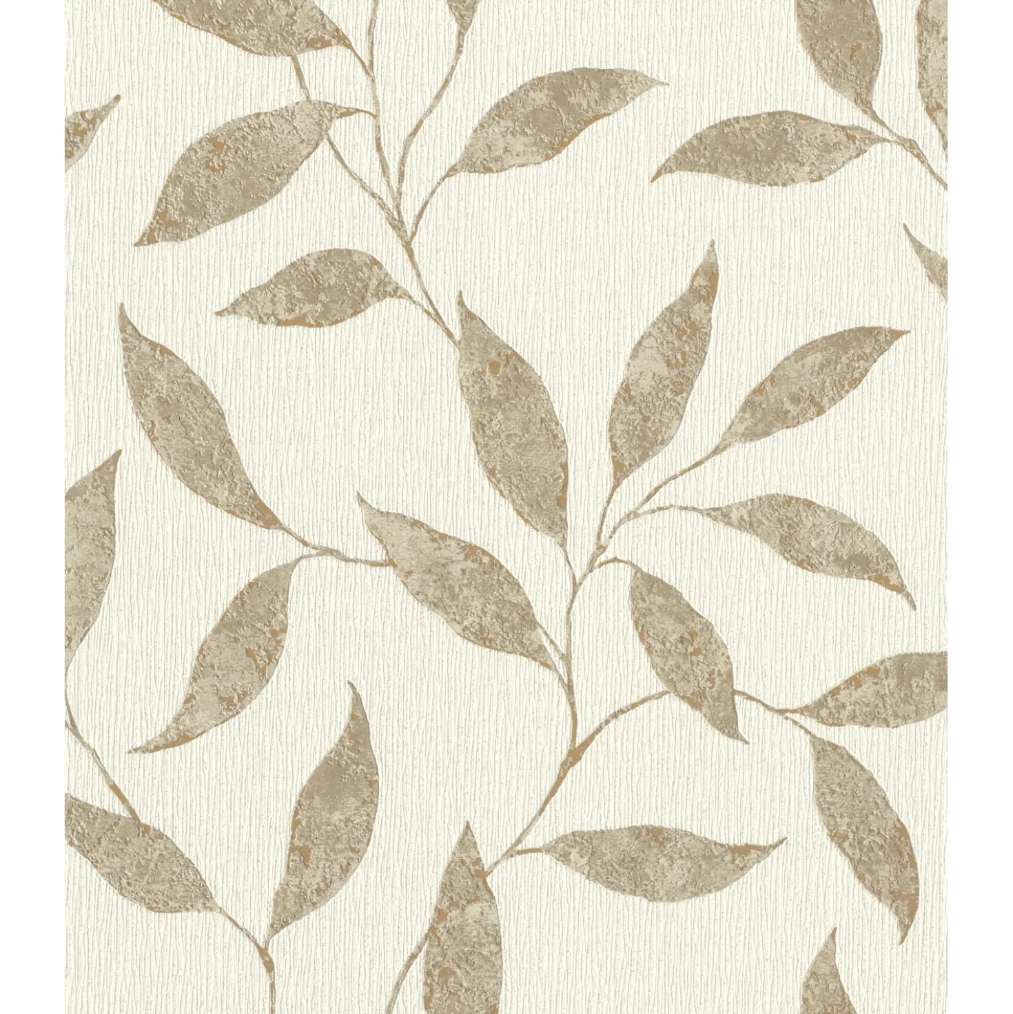 Carta da parati TNT Rasch foglie beige e oro 10,05x0,53 m