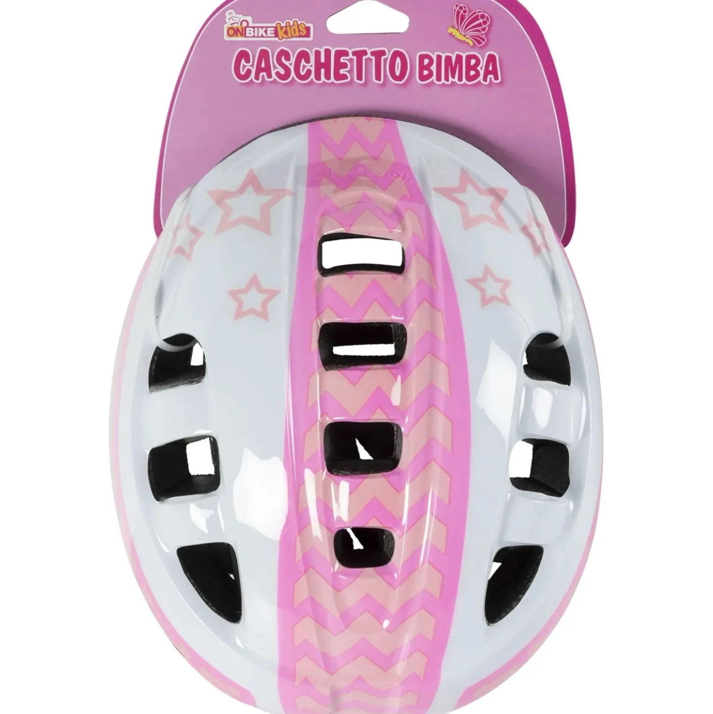Casco da bici rosa On Bike Kids per bambini taglia S