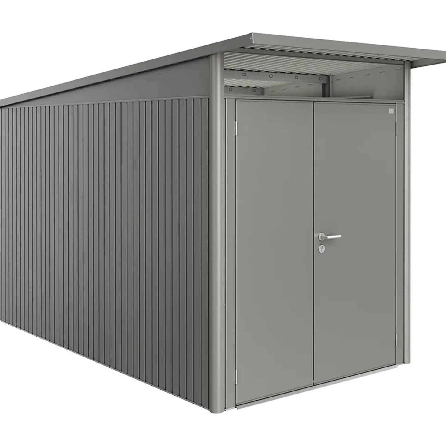 Casetta da giardino Biohort AvantGarde sp 0,5 mm 180x380x222 cm quarzo 2 batt.