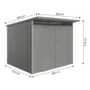 Casetta da giardino Biohort AvantGarde sp 0,5 mm 260x260x218 cm quarzo 2 batt.
