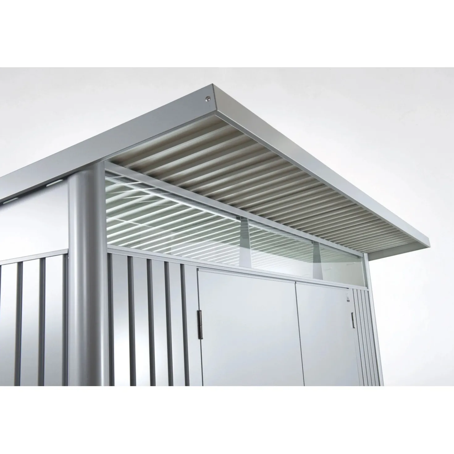 Casetta da giardino Biohort AvantGarde sp 0,5 mm 180x255x218 cm argento 2 batt.