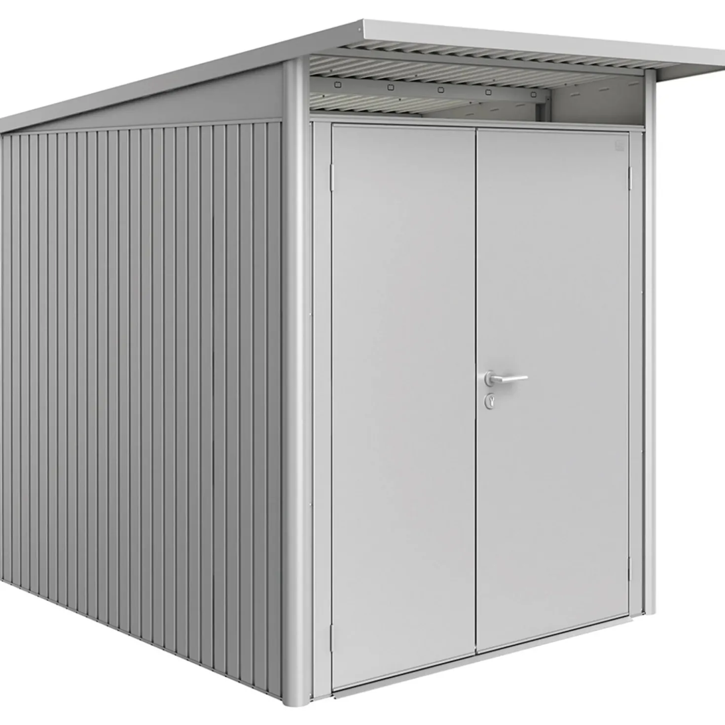 Casetta da giardino Biohort AvantGarde sp 0,5 mm 180x255x218 cm argento 2 batt.