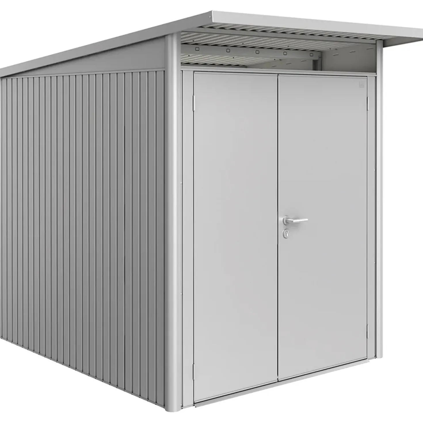 Casetta da giardino Biohort AvantGarde sp 0,5 mm 180x255x218 cm argento 2 batt.