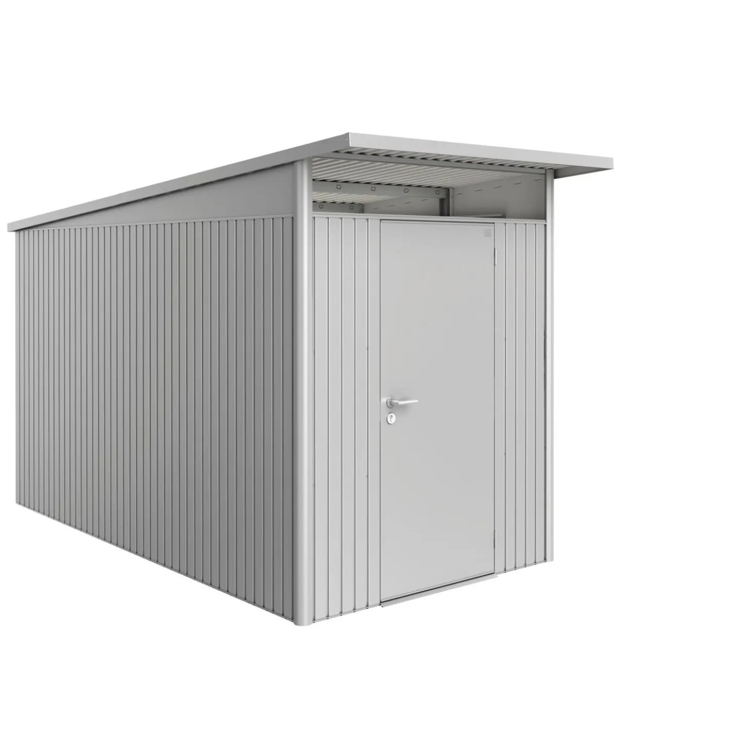 Casetta da giardino Biohort AvantGarde sp 0,5 mm 180x380x222 cm argento standard