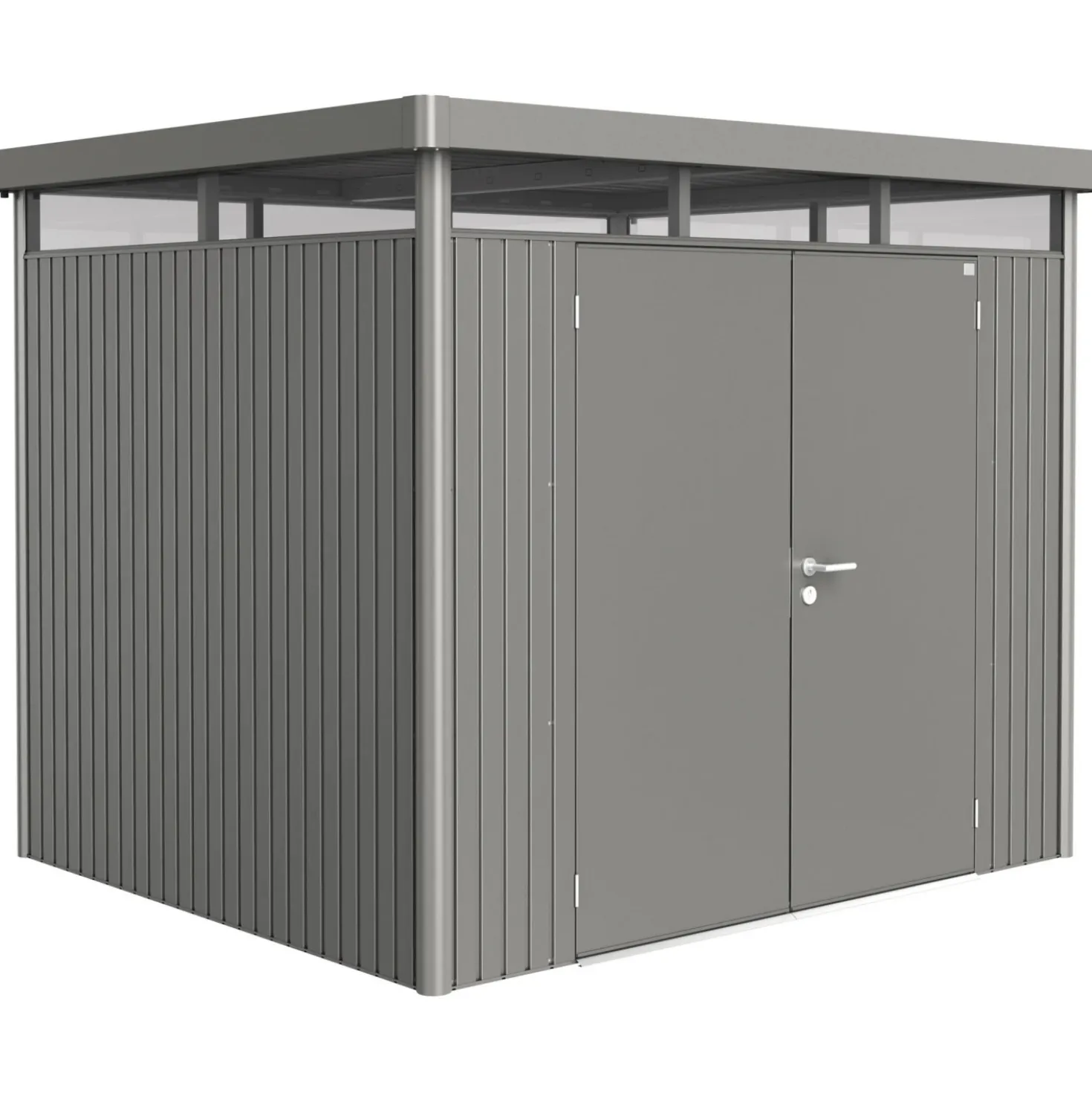 Casetta da giardino Biohort HighLine sp 0,5 mm 222x275x23 cm quarzo 2 batt.