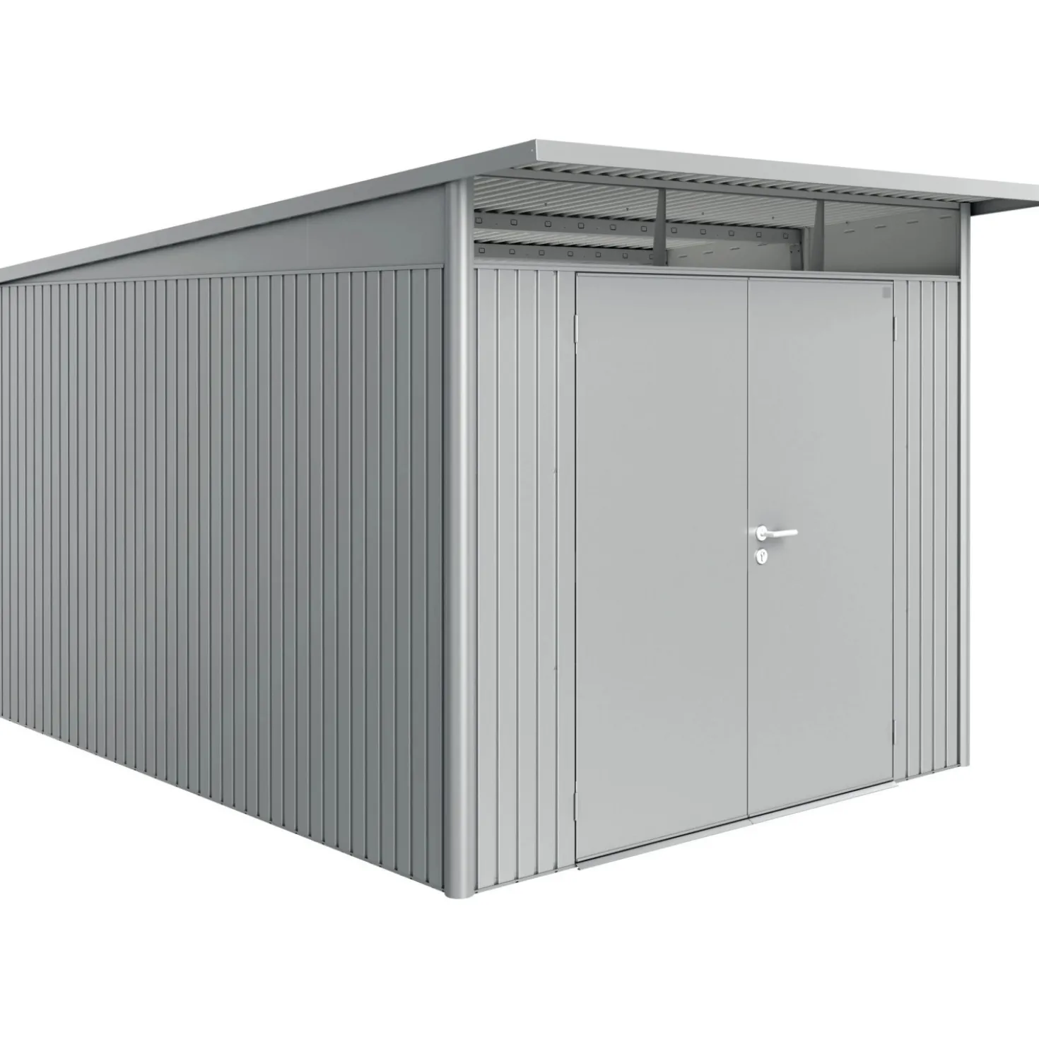 Casetta da giardino Biohort AvantGarde sp 0,5 mm 260x380x222 cm argento 2 batt.
