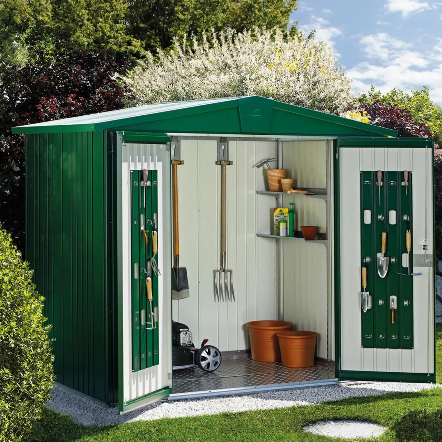 Casetta da giardino Biohort Europa sp 0,5 mm 203x244x156 cm verde 2 batt.