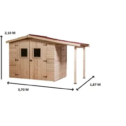 Casetta da giardino in legno sp 16 mm H210xL370xP187 cm