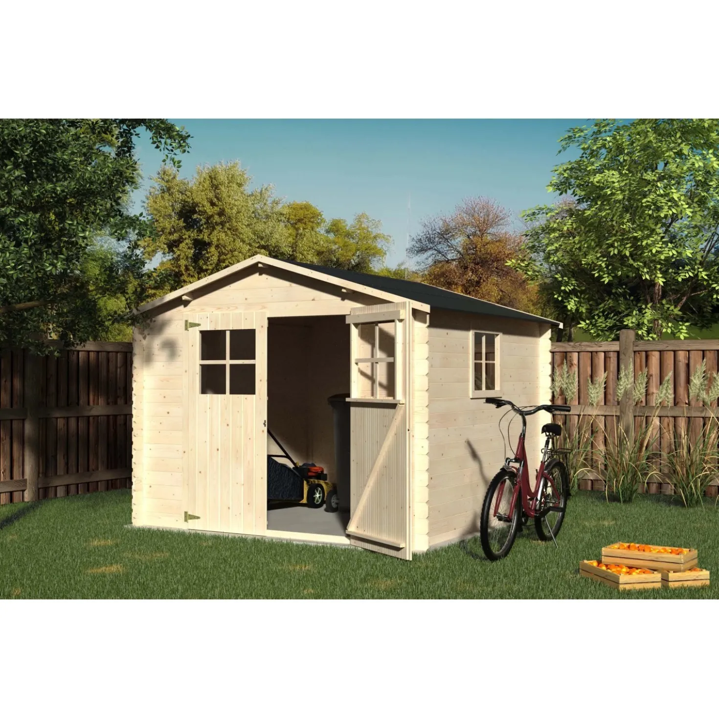 Casetta da giardino in legno Mirama sp 19 mm H210xL283xP272 cm