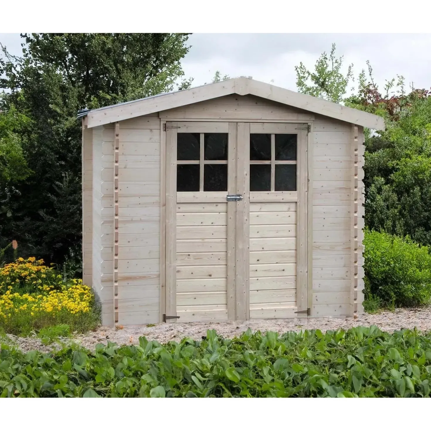 Casetta da giardino in legno Blockhaus Corinto sp 19 mm H203xL230xP213 cm