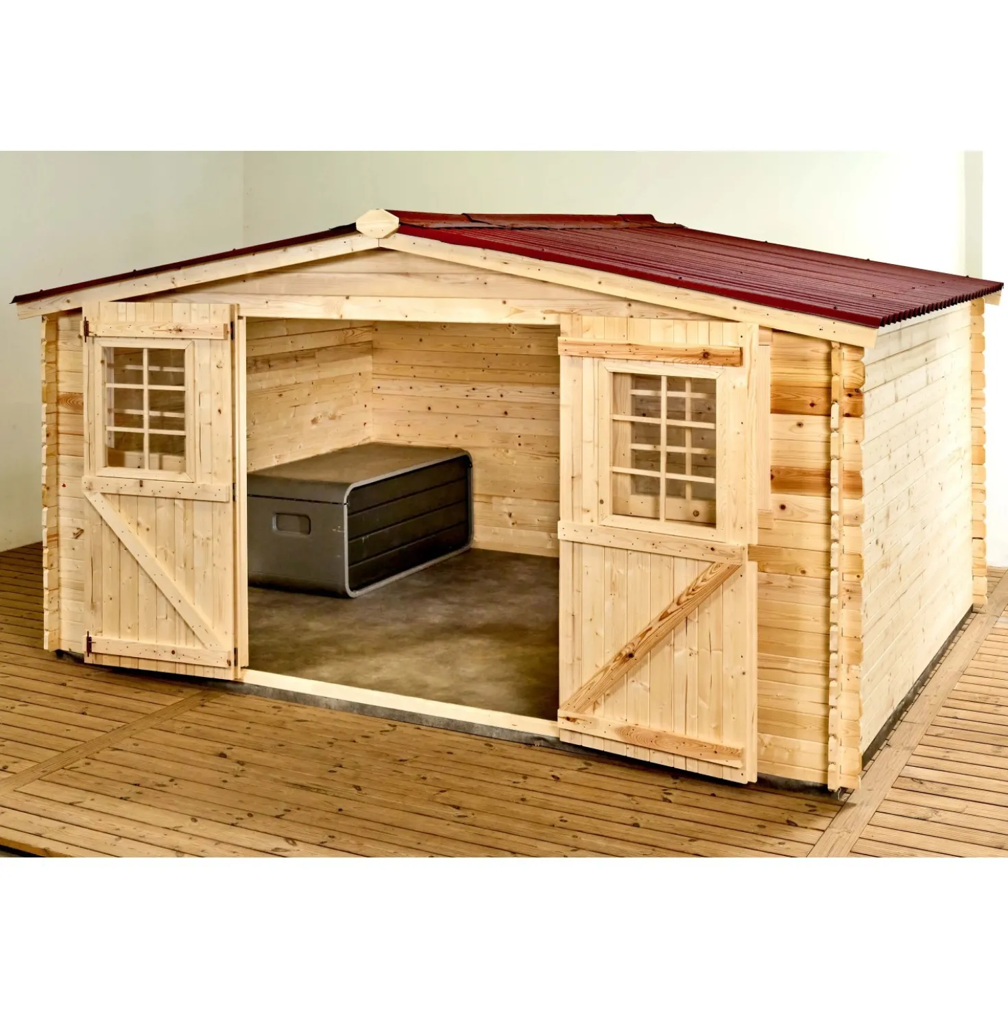 Casetta da giardino in legno sp 28 mm H207xL416xP404 cm
