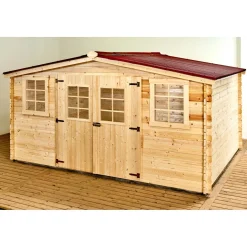 Casetta da giardino in legno sp 28 mm H207xL416xP404 cm